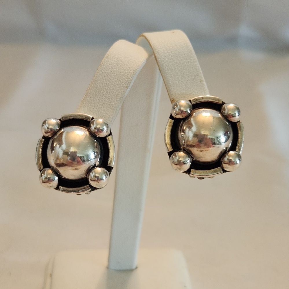 Substantial Sterling Silver Clip-On Earrings